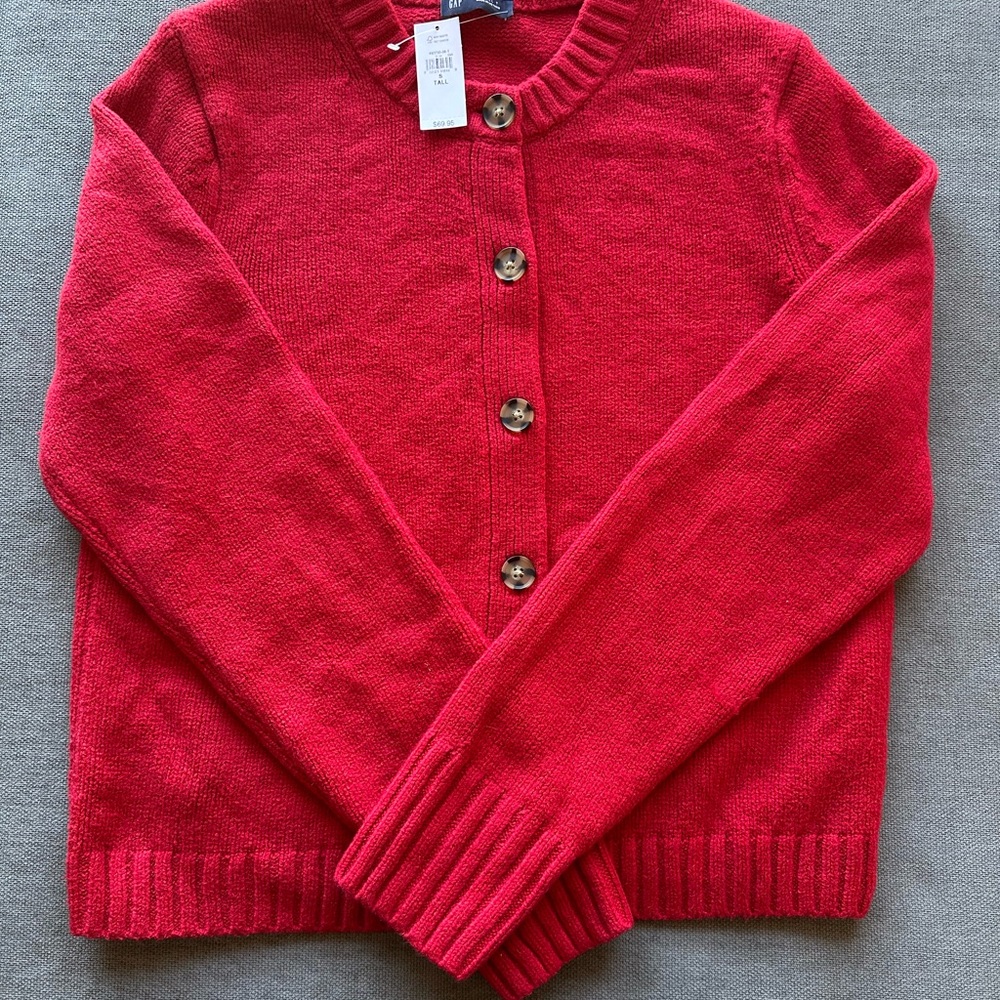 Gap Women's Red Cashsoft Cardigan Sweater BRAND NEW WITH TAGS
